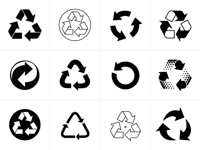 recycling arrow sign symbols