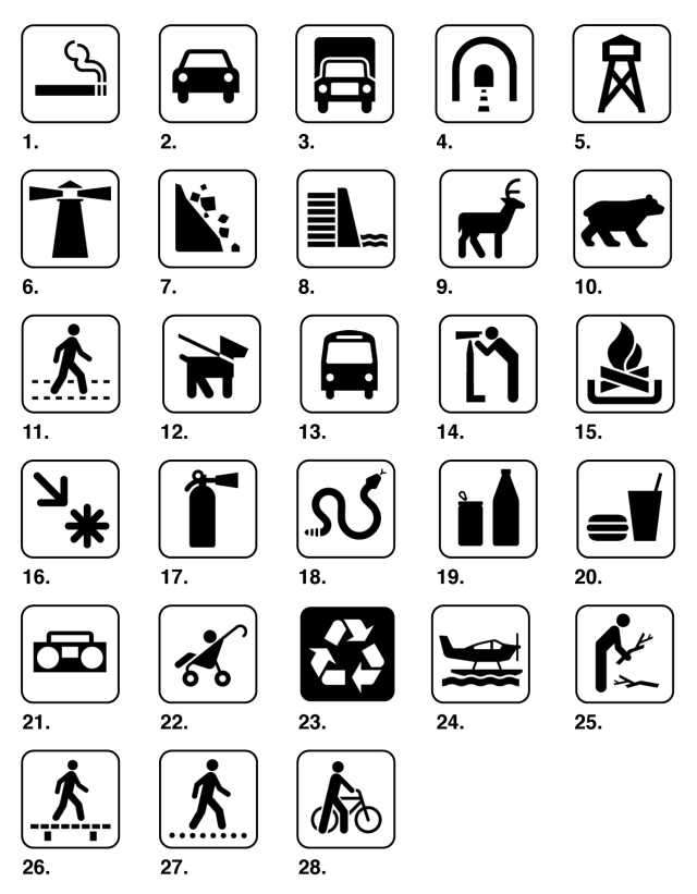 Recreation Symbols - General Symbols Positive